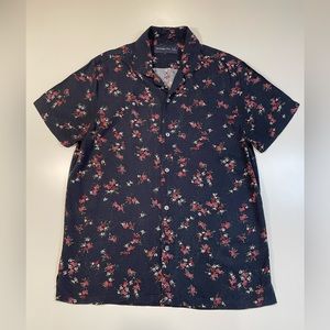 Abercrombie & Fitch Mens Short Sleeve Blue Floral Shirt Size Small